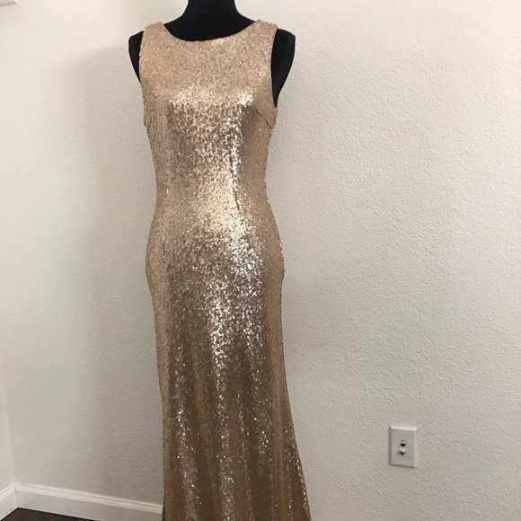 Lulus | Dresses | Lulus Golden Sequin Bridesmaid Long Dress | Poshmark